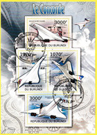 Bloc Feuillet Oblitéré De 4 Timbres-poste - Le Concorde Aérospatiale-BAC Concorde - République Du Burundi 2012 - Usati