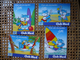 CLUB MED   VIVE LES VACANCES  LOT 4 CARTES - Publicité