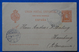 W2 ESPAGNE  BELLE CARTE   1901  VALENCIA POUR HAMBURG GERMANY+ AFFRANCH. INTERESSANT - Cartas & Documentos