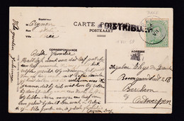 DDZ 806 - CENSURE Militaire Belge Post WWI - Carte-Vue  Villa Vughel TP Albert BREE 1919 - Censure LIEGE A Distribuer - Autres & Non Classés