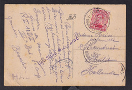 DDZ 807 - CENSURE Militaire Belge Post WWI - Carte-Vue La Poste TP Albert LEOPOLDSBURG 1919 - Timbre PERFORE V.G. - Autres & Non Classés