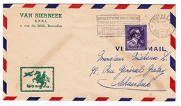 Lettre 1951 Belgique Bruxelles Van Bierbeek Timbre Léopold III Surcharge -10% Schaerbeek - Storia Postale