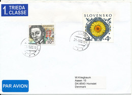 Slovakia Cover Sent Air Mail To Denmark 21-5-2002 - Cartas & Documentos