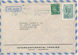 Finland Air Mail Cover Sent To Denmark 23-11-1949 - Cartas & Documentos