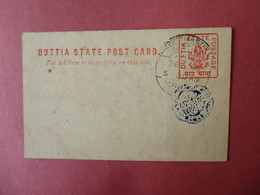 INDIA DUTTIA STATE POST CARD Postmark  DUTTIAH STATE & LOCAL  1915 - Unclassified