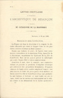 Lettre Circulaire  Imprimée De L'Archevêque De Besançon Mgr FULBERT  PETIT En Date Du 10 Mai 1902 - Religion &  Esoterik