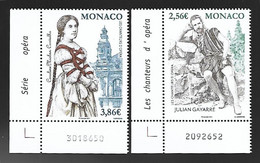 Monaco 2021 - Yv N° 3262 & 3263 ** - Les Chanteurs D'opéra - Julian Gayarre Et Caroline Miolan-Carvalho - Unused Stamps