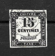France : Timbre Taxe (Yvert) N° 3 B Oblitération Ronde  TB (cote 25,oo €) - 1859-1959 Used