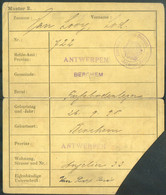 PASSEPORT LAISSER-PASSEZ Pour Lodewijk VAN LOOY  Commune De BERCHEM Antwerpen Avec Cachet Violet De KAISERLICH DEUTSCHES - Altri & Non Classificati