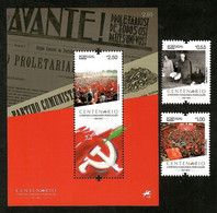 Portugal 31.03.2021 , Centenario Partido Comunista Portuguès - Sheet + Stamps - Postfrisch / MNH / (**) - Neufs