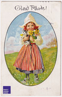 Jenny Nyström Pâques 1922 Suède Swedish Postcard Sweden Girl Dress Cat - Fillette Robe Et Chat Chaton Fille Mode A51-1 - Altri & Non Classificati