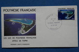 W3 POLYNESIE  BELLE LETTRE  1982 PREMIER JOUR + TUPAI   + AFF. PLAISANT - Storia Postale