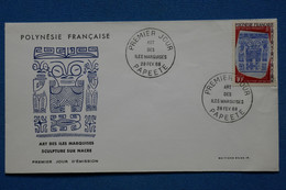 W3 POLYNESIE  BELLE LETTRE  1968 PREMIER JOUR  MARQUISES   + AFF. PLAISANT - Storia Postale