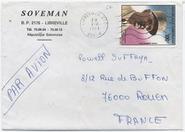 GABON   - Thème DE GAULLE  - LETTRE Par Avion Pour La FRANCE . - Covers & Documents