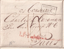 1819 - ENTREE PAYS-BAS Par VALENCIENNES - LETTRE SC De AMSTERDAM => PARIS - Entry Postmarks