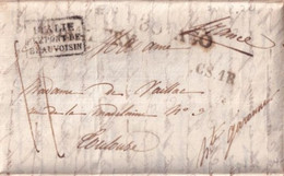 1824 - ETATS SARDES - ENTREE ITALIE Par LE PONT DE BEAUVOISIN - LETTRE AIX MARQUE CHAMBERY => TOULOUSE - Entry Postmarks