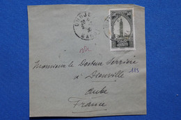 W3 MAROC BELLE LETTRE DEVANT  1930  OUJDA POUR WASSY +  AFF. INTERESSANT - Cartas & Documentos