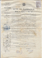 1918 BOURG EN BRESSE - HUGON EUGENIE - EXTRAIT ACTE DE NAISSANCE 1902 PARENTS DEBITANT HBT AVENUE ROSIERE - Historical Documents