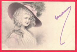 CPA-Art Nouveau - Viennoise - WICHERA N° 112-Femme élégante - Chapeau Rose Belle Colorisation*SUP 2 SCANS - Wichera