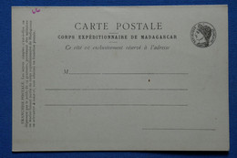 W4 MADAGASCAR  BELLE CARTE CORPS EXPEDITIONNAIRE RARE   1900 NON VOYAGEE+ AFFRANCHI. PLAISANT - Covers & Documents