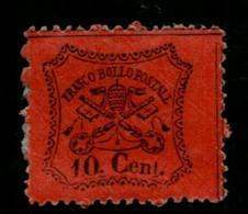Italy 1868, Papal States, Franco Bollo Postale, 10Cent, Coat Of Arms, - Etats Pontificaux