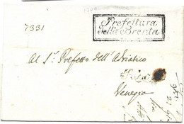 1809 Prefetura Della Brenta To Prefetto Dell'Adriaco Venezia - 1. ...-1850 Prephilately