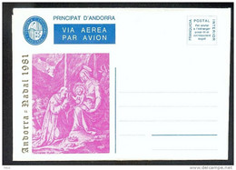 ANDORRA  VEGUERIE VIERGUE FRANQUICIE DOCUMENTO AEREOGRAM - Vicariato Episcopale