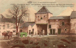 Ligny  Province De Namur  Entrée De La Ferme D'en Haut  (dite Conlombier)animée Carte Colorisée  Voyagé En 1914 - Sombreffe