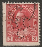 Canada 1923 Sc 109  Perfin "SCC" (Steel Co. Of Canada) Used - Perforiert/Gezähnt