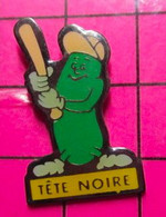 812B Pin's Pins / Beau Et Rare / THEME : SPORTS / BASE-BALL CORNICHON CONCOMBRE ? TETE NOIRE - Honkbal