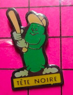 812B Pin's Pins / Beau Et Rare / THEME : SPORTS / BASE-BALL CORNICHON CONCOMBRE ? TETE NOIRE - Béisbol