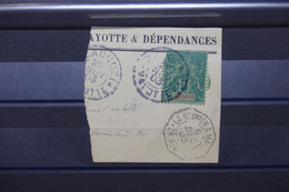 MAYOTTE -  Oblitération De Dzaoudzi Sur Type Groupe Sur Fragment En 1903 +  Ligne Maritime - L 100681 - Used Stamps