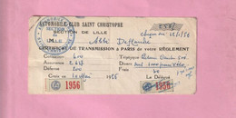 CERTIFICAT DE REGLEMENT : AUTOMOBILE CLUB SAINT CHRISTOPHE - LILLE - 1956 - Automobilismo