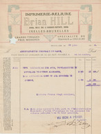 Facture - Brian Hill - Imprimerie-Reliure - Ixelles -Bruxelles - 1916 ( 18 ) - Artesanos