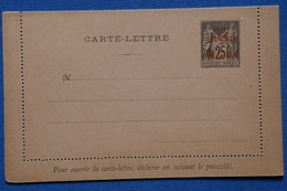 W4 MADAGASCAR BELLE CARTE  RARE  PROTECTORAT FRANCAIS  1895 SAGE SURCHARGE ROUGE  NON VOYAGEE - Briefe U. Dokumente