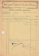 Facture - Edmond Chevalier-Moutury - Imprimés Administratifs - Taintegnies-lez-Tournai - 1944 ( 20 ) - Straßenhandel Und Kleingewerbe