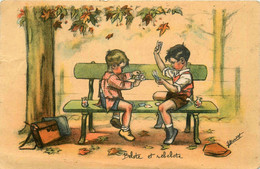 Illustrateur Germaine BOURET * " Belote Et Rebelote " Enfants Jouant , Partie De Cartes - Bouret, Germaine