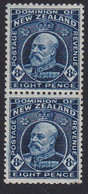 NEW ZEALAND KEVII 8d VLHM 2 PERF PAIR - Unused Stamps