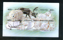 Tanzania 2000 Fauna  Polar Bear ,deer , Fox ,owl ,hare - Tanzania (1964-...)