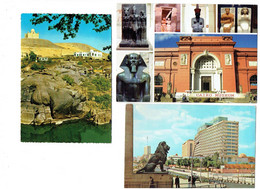 Lot 3 Cpm - Egypte - CAIRO - Museum - Hotel HILTON - ASSOUAN Mausolée AGA KHAN Villa De La Bégum Immeuble Lion - Museos