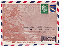 Lettre 1970 Tahiti Secteur Postal Militaire 91417 Perle Du Pacifique Poste Aux Armées Iwuy Nord - Storia Postale