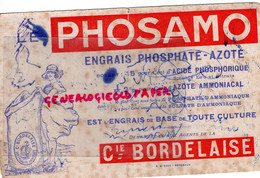 33- BORDEAUX- BUVARD PHOSAMO ENGRAIS PHOSPHATE AZOTE- AMMONIAQUE-ACIDE-COMPAGNIE BORDELAISE- - Landbouw