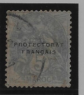 Maroc N°40b - Variété Sans Surcharge Arabe - Oblitéré - Aminci B - Used Stamps