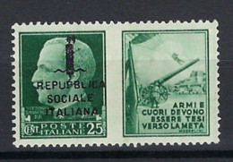 PROPAGANDA DI GUERRA  SASS. 26h - REPUPBLICA INVECE DI REPUBBLICA - MNH ** NUOVO GOMMA INTEGRA - VARIETA' - Kriegspropaganda