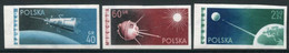 POLAND 1959 Satellites Imperforate MNH / **.  Michel 1127-29B - Unused Stamps