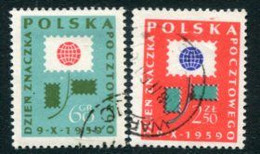 POLAND 1959 Stamp Day Used.  Michel 1125-26 - Oblitérés