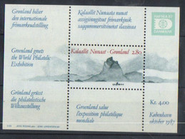 Greenland 1987  International Stamp Exhibition HAFNIA '87, Uummannaq Rocks (Northwest Greenland) Mi Bloc 2 MNH(**) - Unused Stamps