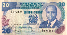 Kenya 20 Shillings, P-21a (1.1.1981) - Extremely Fine - Kenya