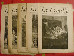 5 N° De "La Famille" 1900. Mode Dentelle Broderie Gravures Marinitsch Grolleron Tessier Muenier Laurens Garay Hirsch - Magazines - Before 1900