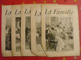 5 N° De "La Famille" 1900. Mode Dentelle Broderie Gravures Moreno Lecoultre Lucas-robiquet Knight Dupuy Hagborg Delance - Magazines - Before 1900